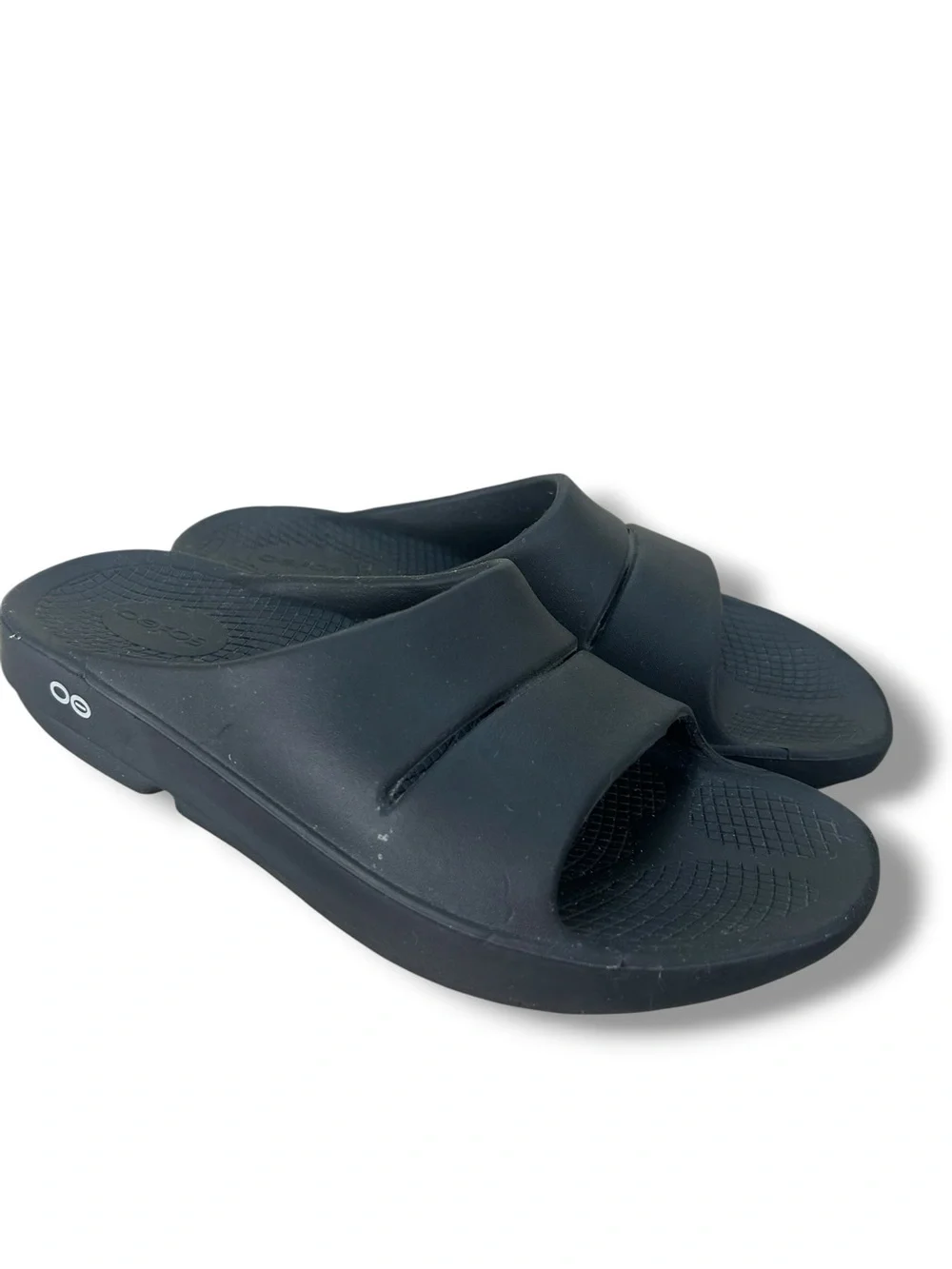 OOFOS OOahh Recovery Slide Sandals Black Mens 9 Womens 11